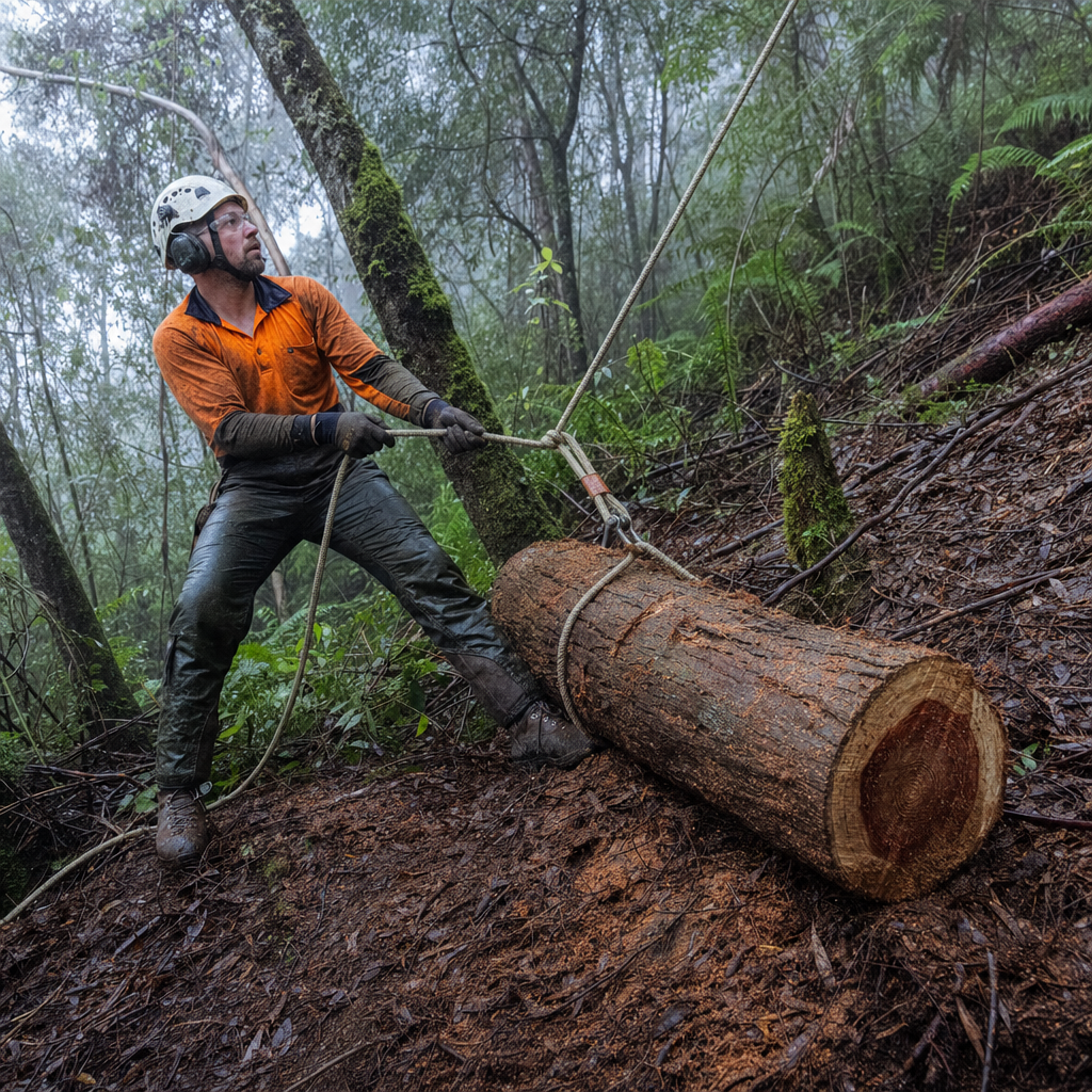 Steep wet ground